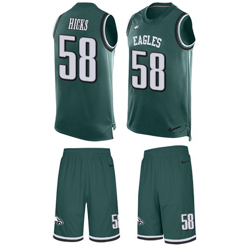 Nike Eagles #58 Jordan Hicks Midnight Green Team Color Men's Stitched NFL Limited Tank Top Suit Jersey